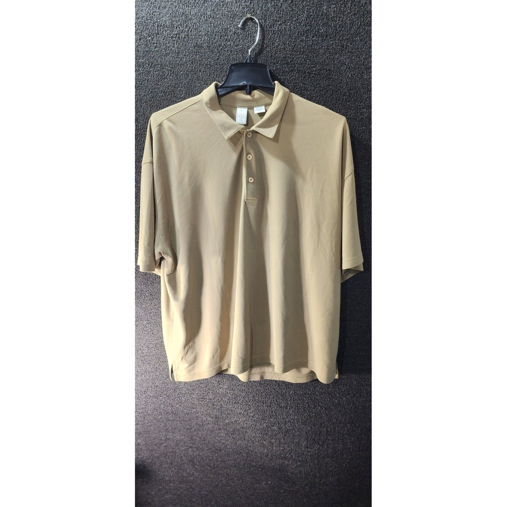Burma Bibas Mens XXL Tan Khaki Rayon Polynosic Short Sleeve Polo Shirt